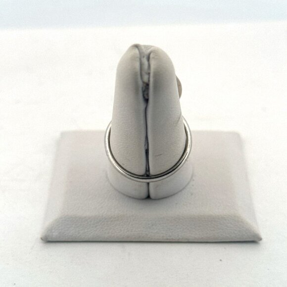 Estate Sterling Silver 925 Ring w/ Large Banded Agate Stone, Size 8, 4.4g - Picture 4 of 9